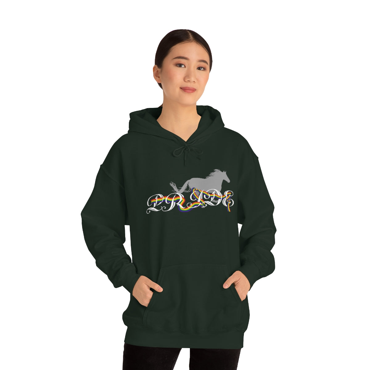 PRIDE in cursive Hooded Sweatshirt