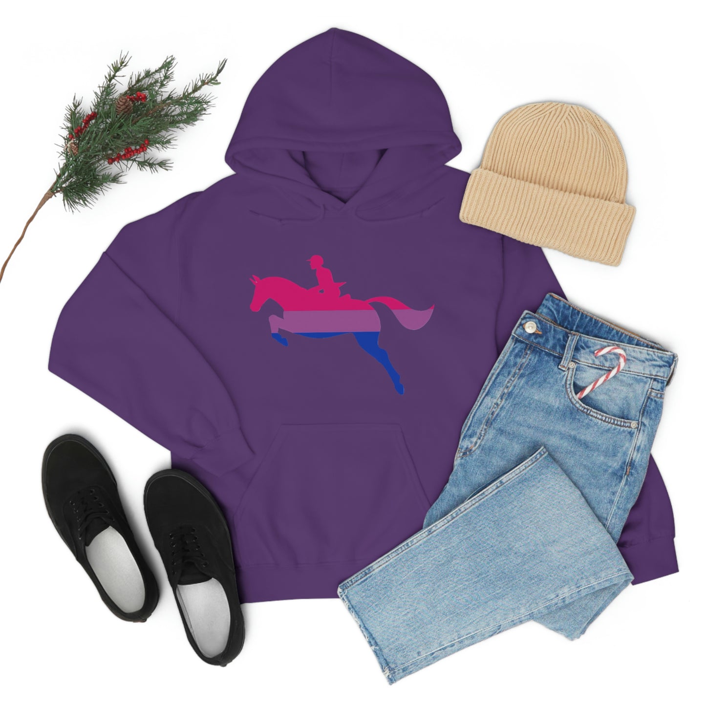 Bisexual - PRIDE, LOVE, and HORSES Hooded Sweatshirt