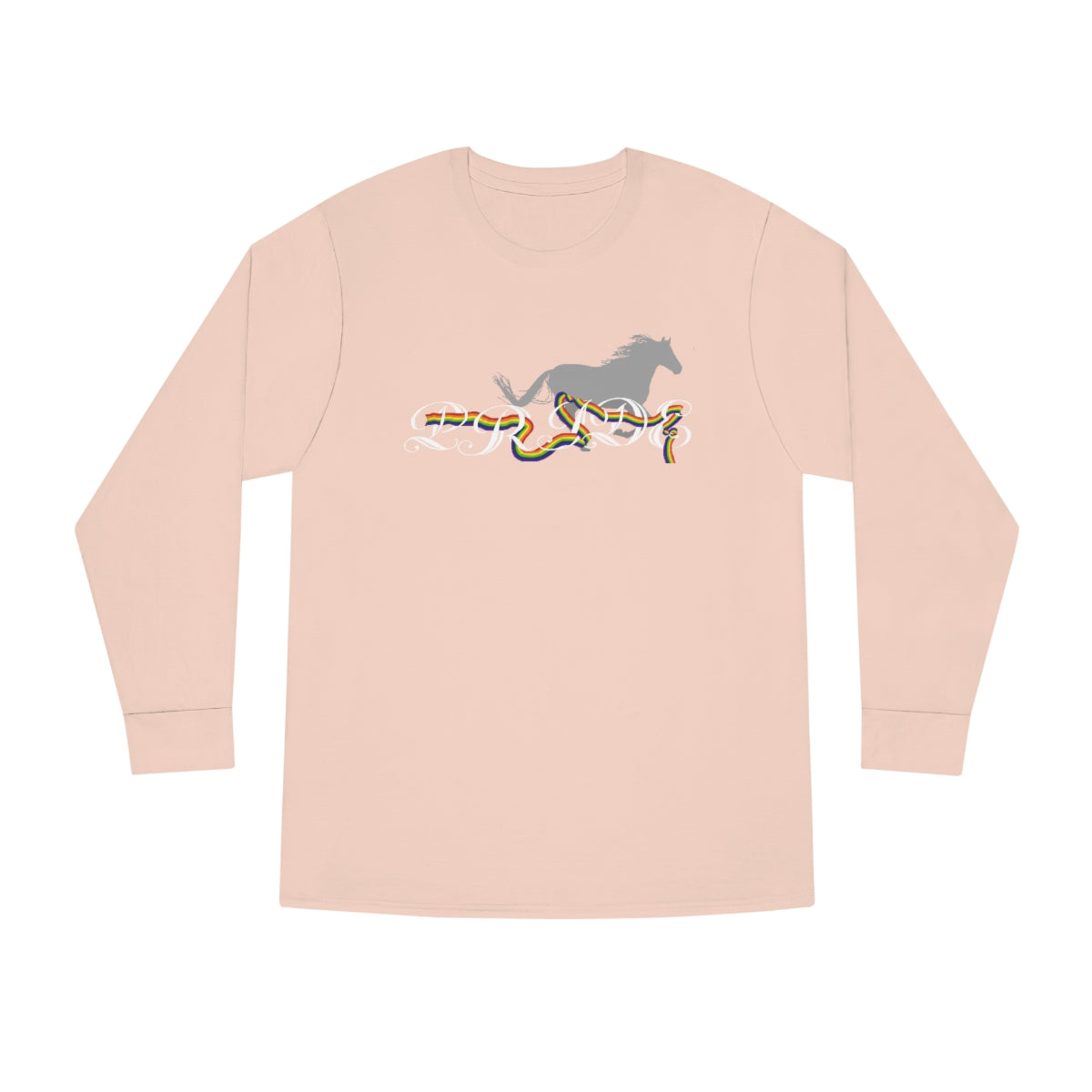 PRIDE in Cursive Long Sleeve Crewneck Tee