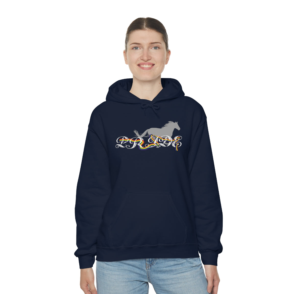 PRIDE in cursive Hooded Sweatshirt