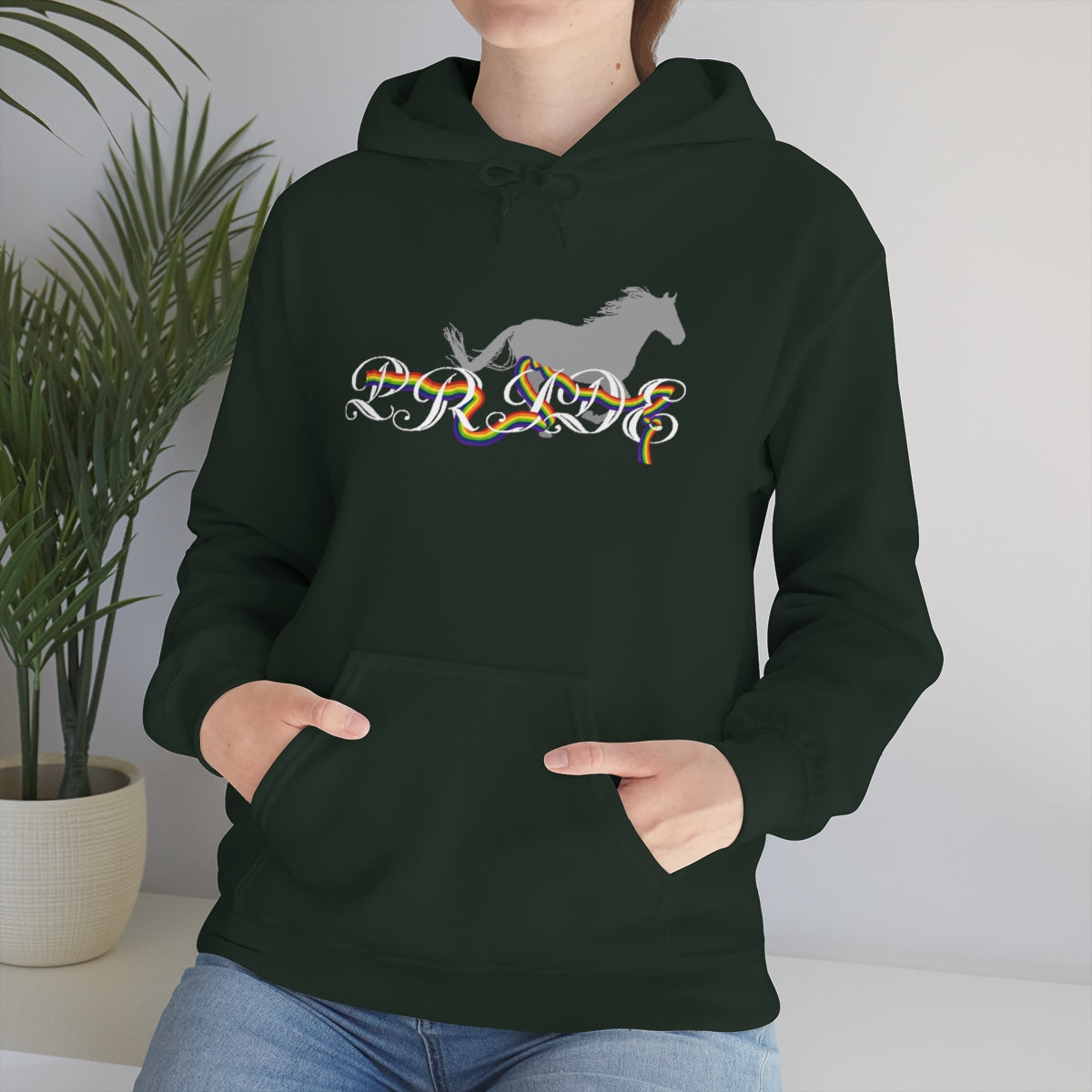 PRIDE in cursive Hooded Sweatshirt