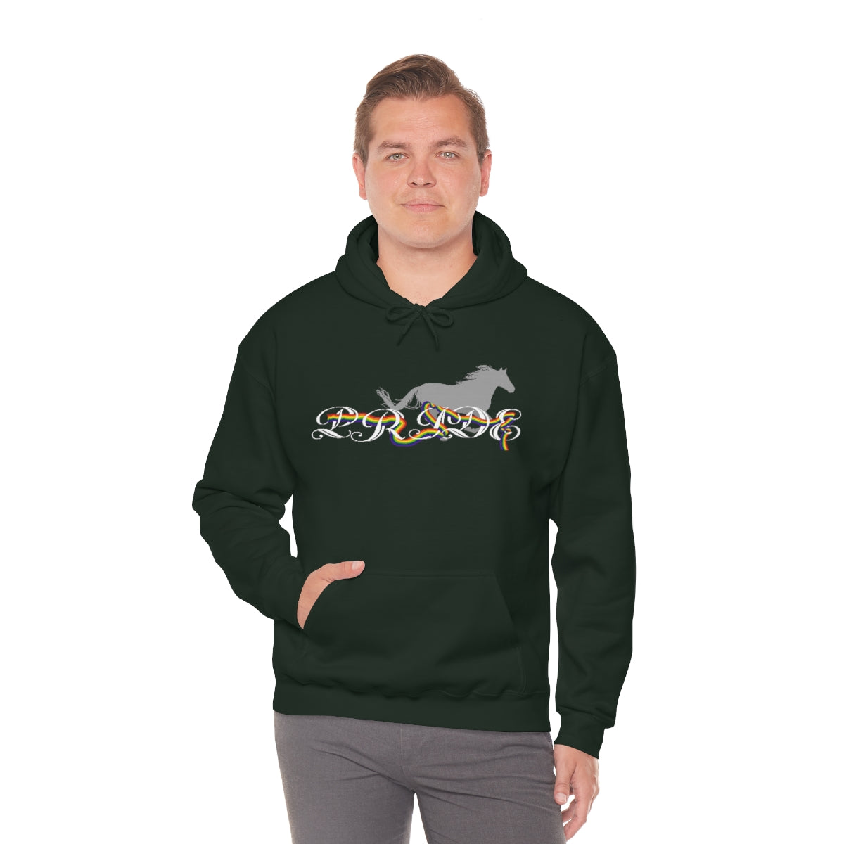 PRIDE in cursive Hooded Sweatshirt
