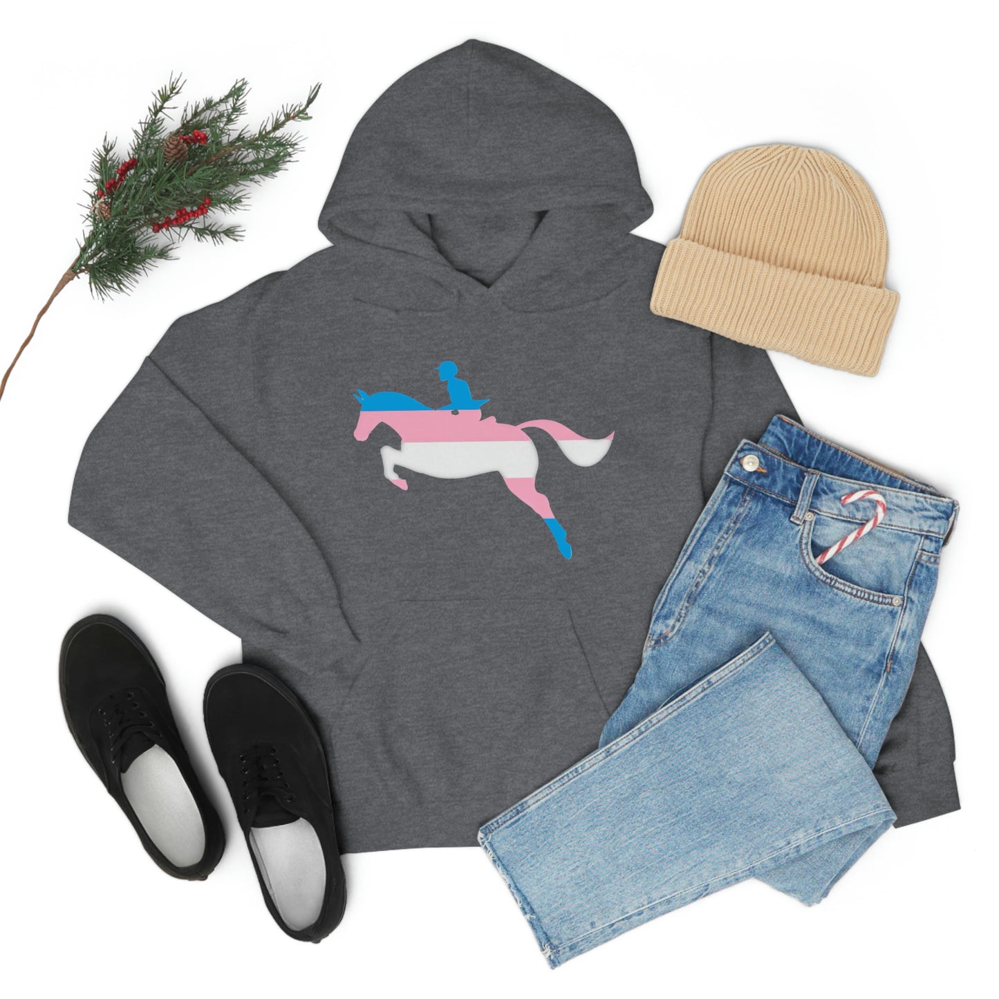 Transgender - PRIDE, LOVE, and HORSES Hooded Sweatshirt