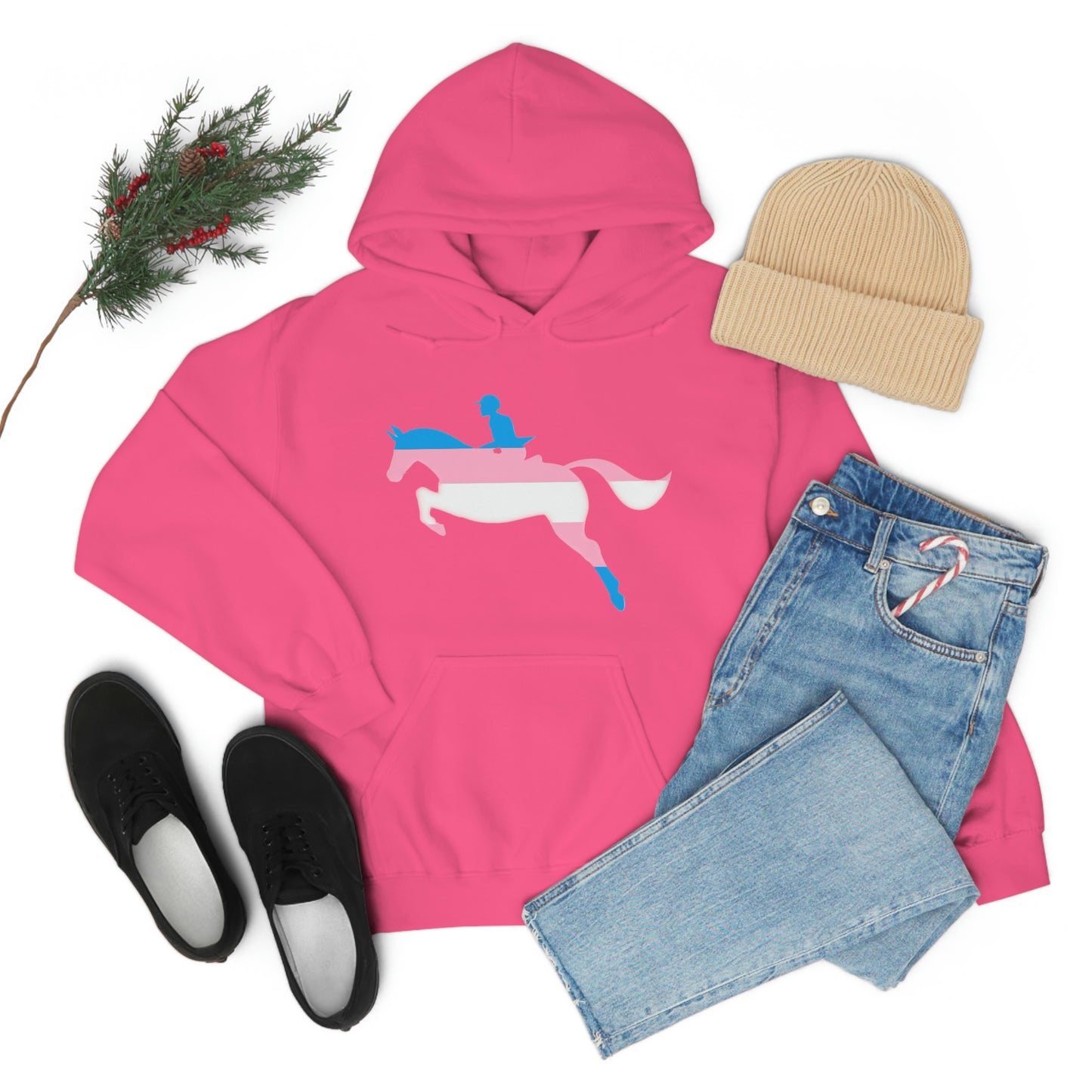 Transgender - PRIDE, LOVE, and HORSES Hooded Sweatshirt