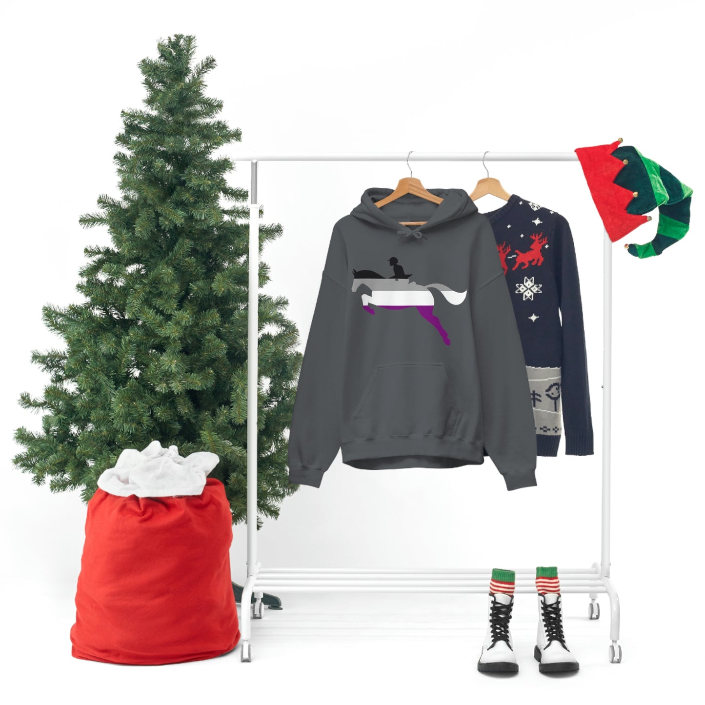 Asexual - PRIDE, LOVE, and HORSES Hooded Sweatshirt