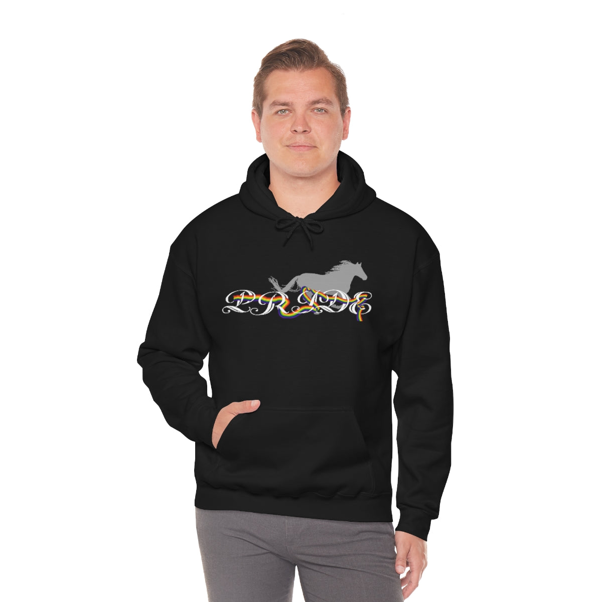 PRIDE in cursive Hooded Sweatshirt