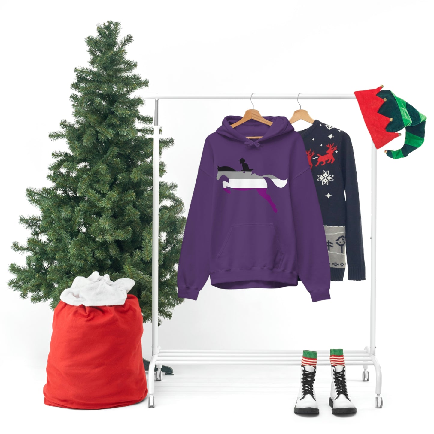 Asexual - PRIDE, LOVE, and HORSES Hooded Sweatshirt