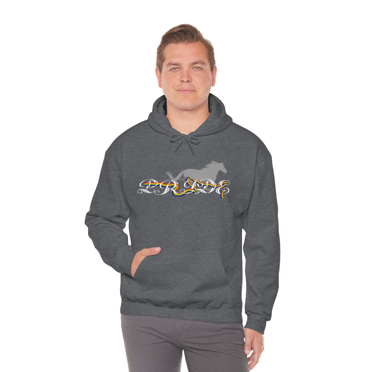 PRIDE in cursive Hooded Sweatshirt
