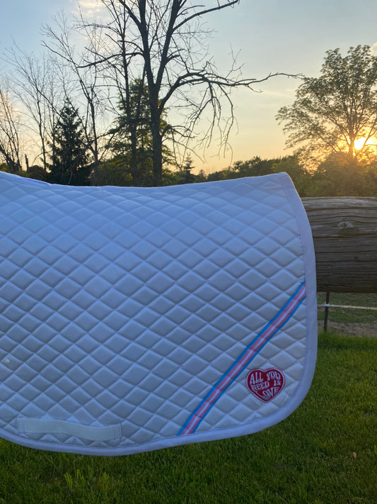 TRANS PRIDE - Love is Love Saddle Pad - White