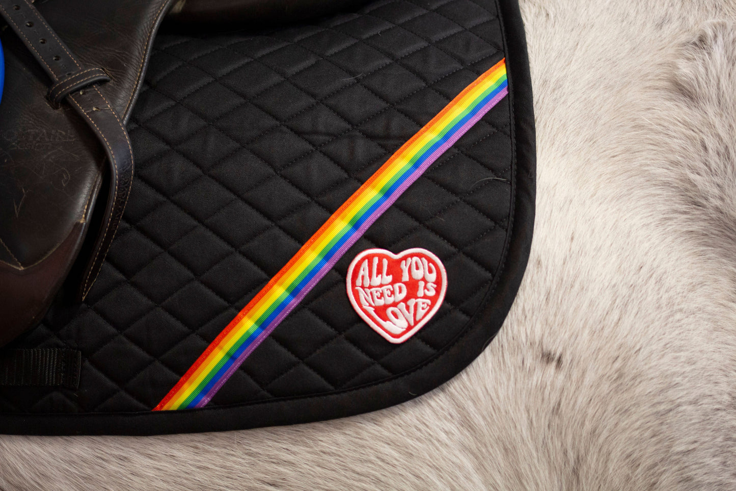 TRANS PRIDE - Love is Love Saddle Pad - Black - PRE ORDER ONLY