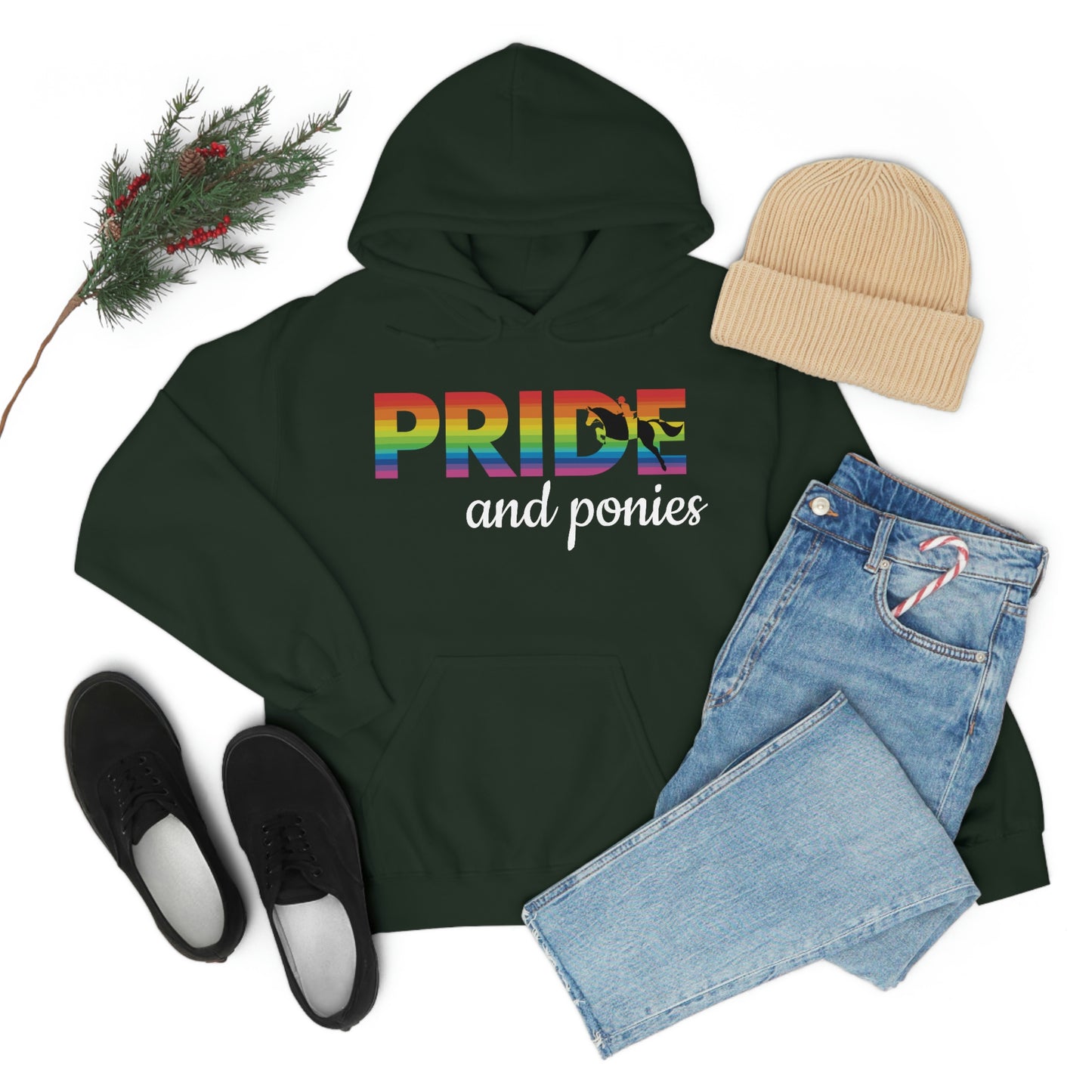 Unisex PRIDE and ponies Hooded Sweatshirt