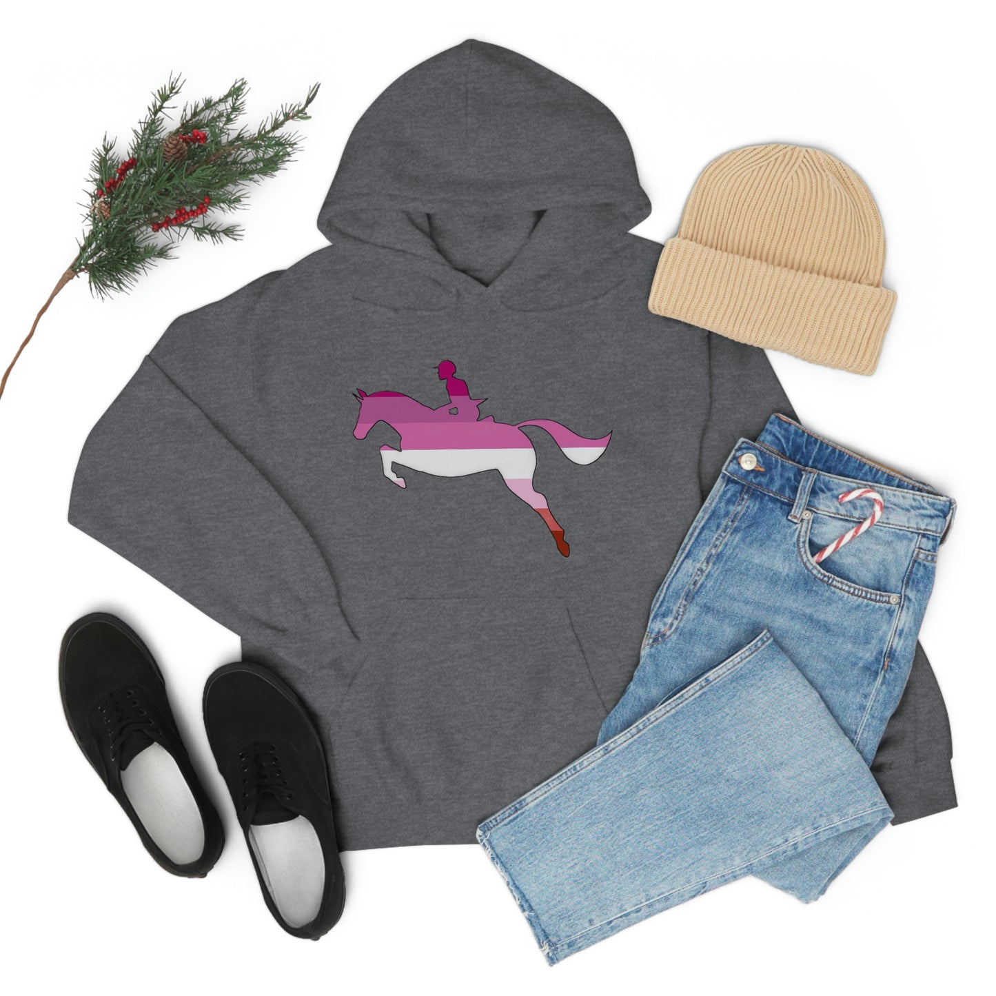 Lesbian - PRIDE, LOVE, and HORSES Hooded Sweatshirt