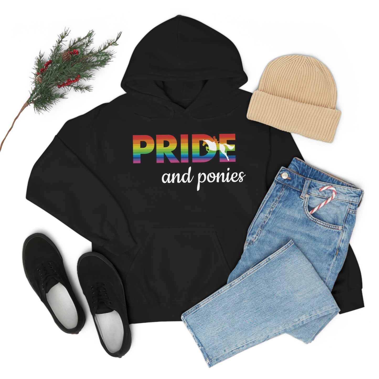 Unisex PRIDE and ponies Hooded Sweatshirt