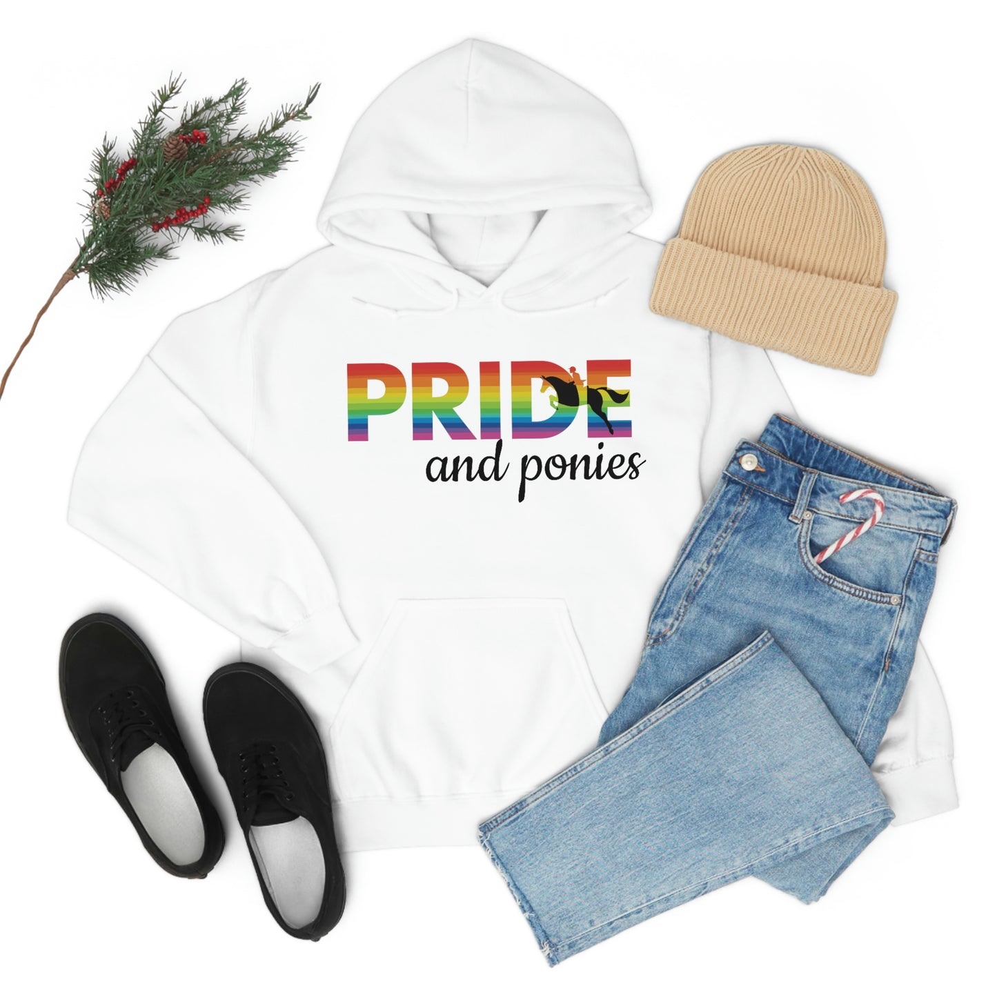 Unisex PRIDE and ponies Hooded Sweatshirt